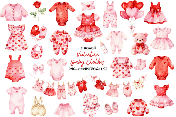Adorable Valentine Baby Girl Clothes Clipart: The Sweetest Addition to Your Creative Projects