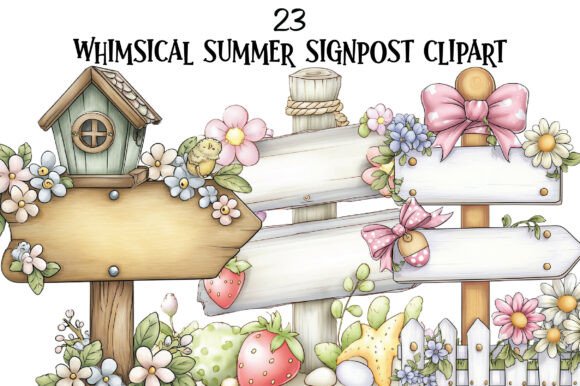 Bring Whimsy to Your Designs with Summer Signpost Clipart PNG
