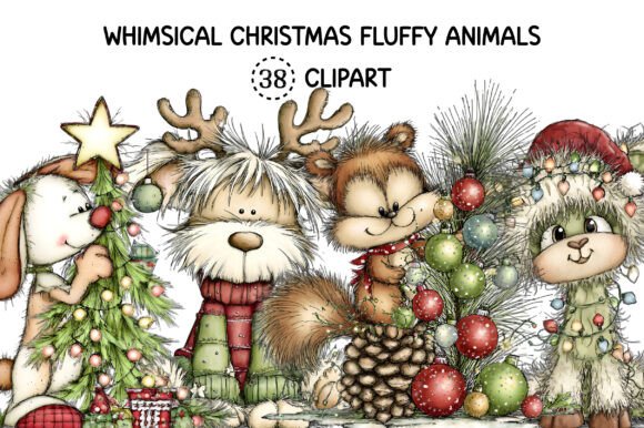 Bringing Joy to Your Designs with Whimsical Christmas Fluffy Animals