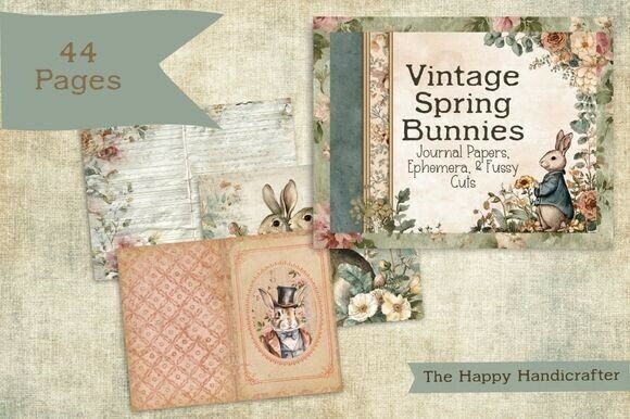 Embracing Storybook Nostalgia: The Art of the Vintage Spring Bunnies Junk Journal Kit