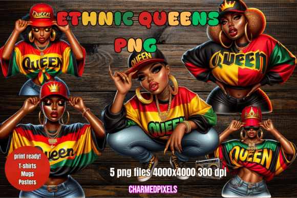 Ethnic Black Queens Illustrations for Juneteenth