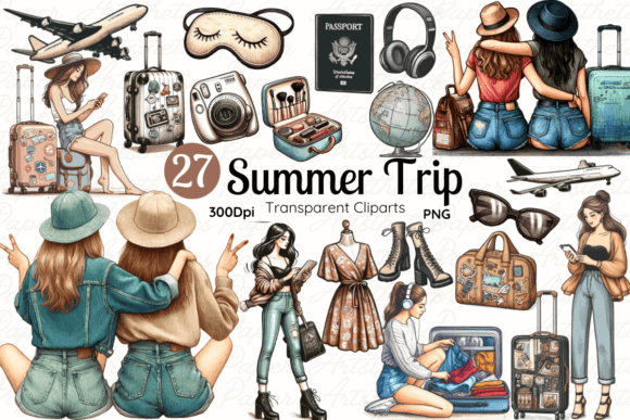 Girls Trip Clipart Travel Clipart PNG: A Creative Companion for Every Crafting Project