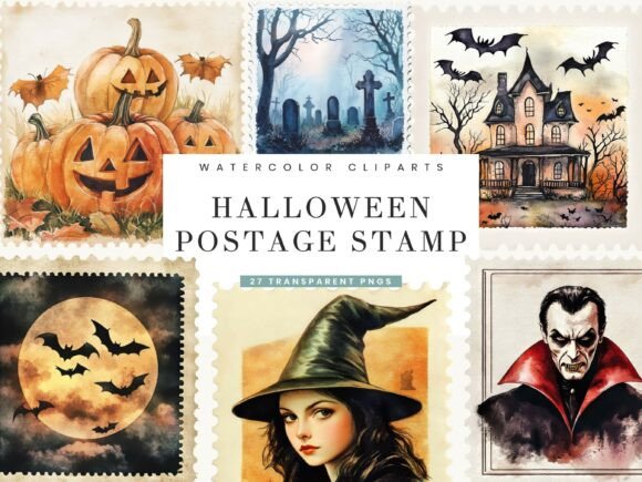 Halloween Postage Stamp Clipart Guide