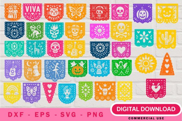 Papel Picado SVG Bundle: Festive Designs for Creators