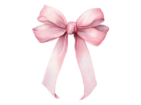 Pink Watercolor Bow PNG: Elevating Digital Design with Soft Elegance