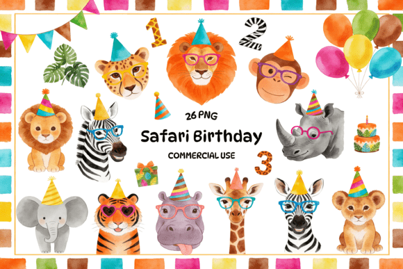Safari Birthday Clipart Jungle Animal