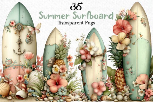 Summer Surfboard Clipart PNG: Design Essentials