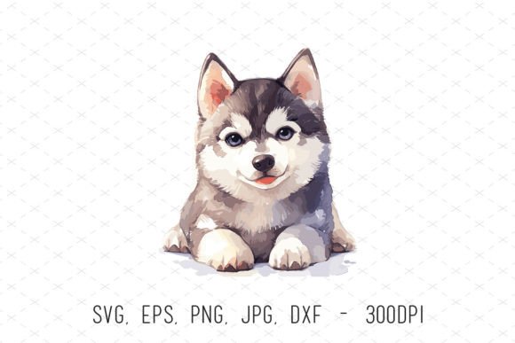 Watercolor Husky Puppy Dog Clipart SVG: Creative Design Made Easier