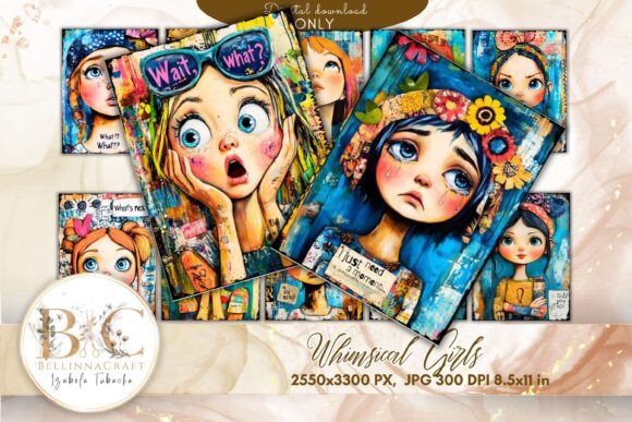 Whimsical Girls Colorful Junk Journal: A Creative Toolkit