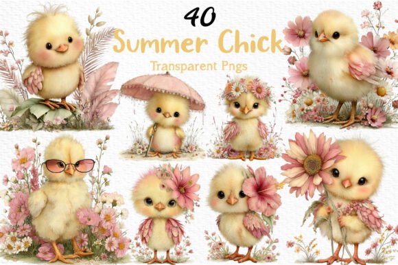 Whimsical Summer Chick Clipart PNG: A Creative Boost for Your Designs