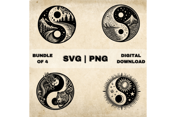 Ying Yang SVG Bundle: Versatile Graphics for Creators and Makers